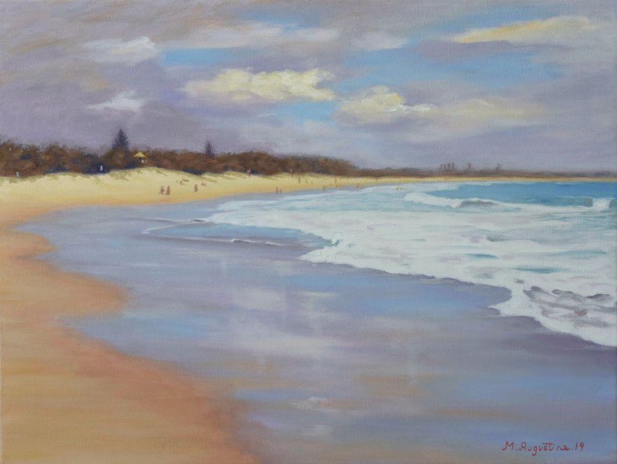 Dicky Beach surf beach 46x60cm Sold
